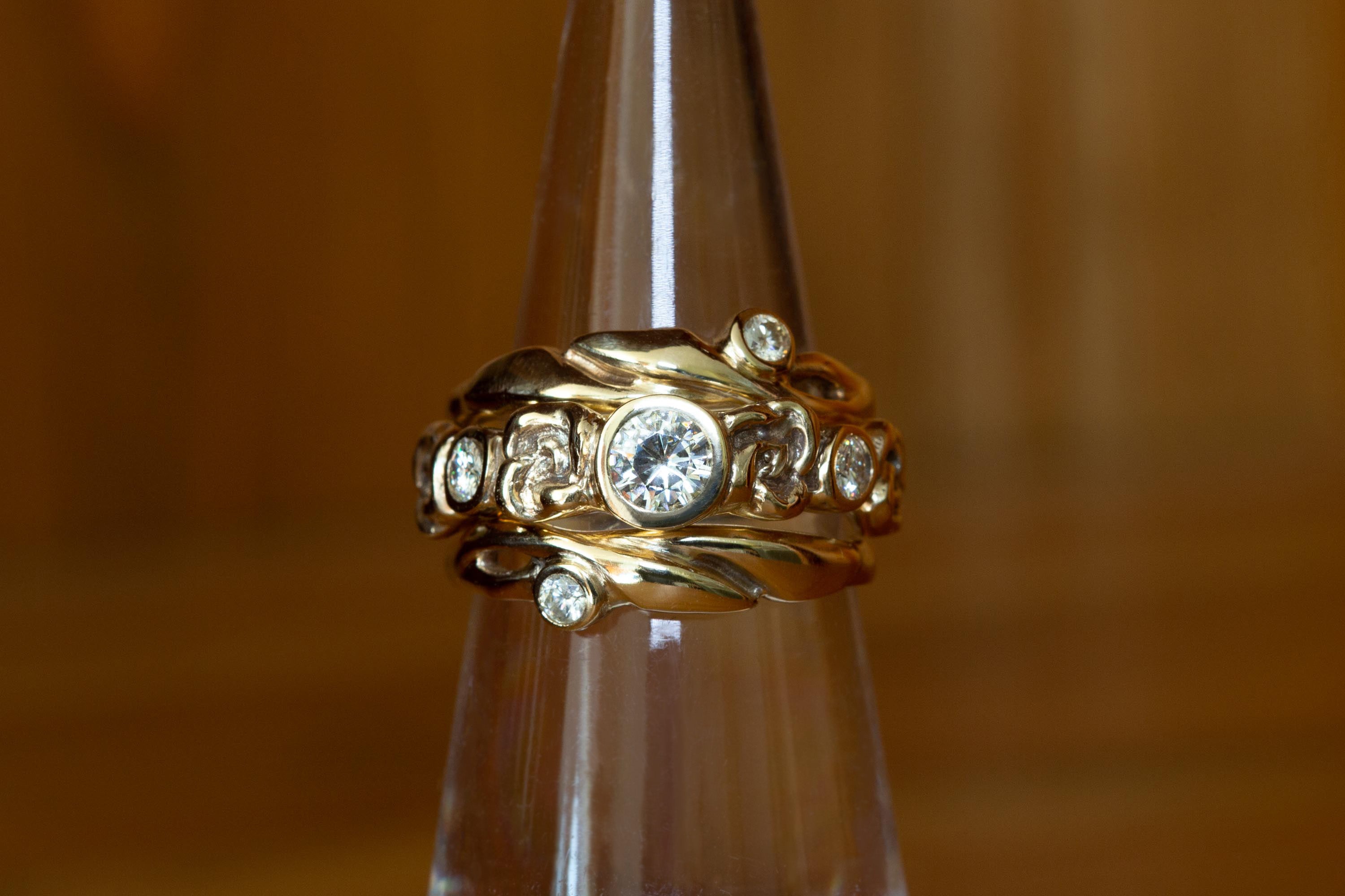 Art Nouveau Ring Stack - Diamond