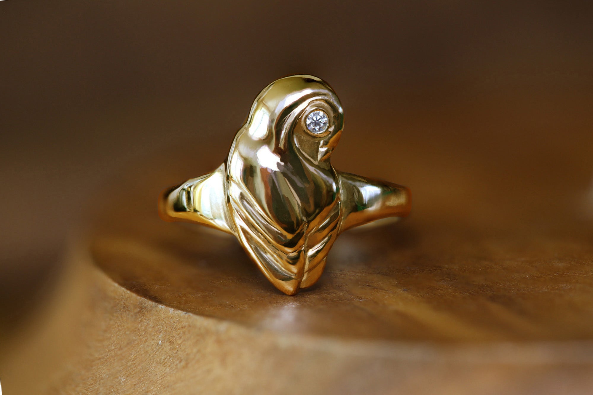 Athena's Owl Diamond Ring