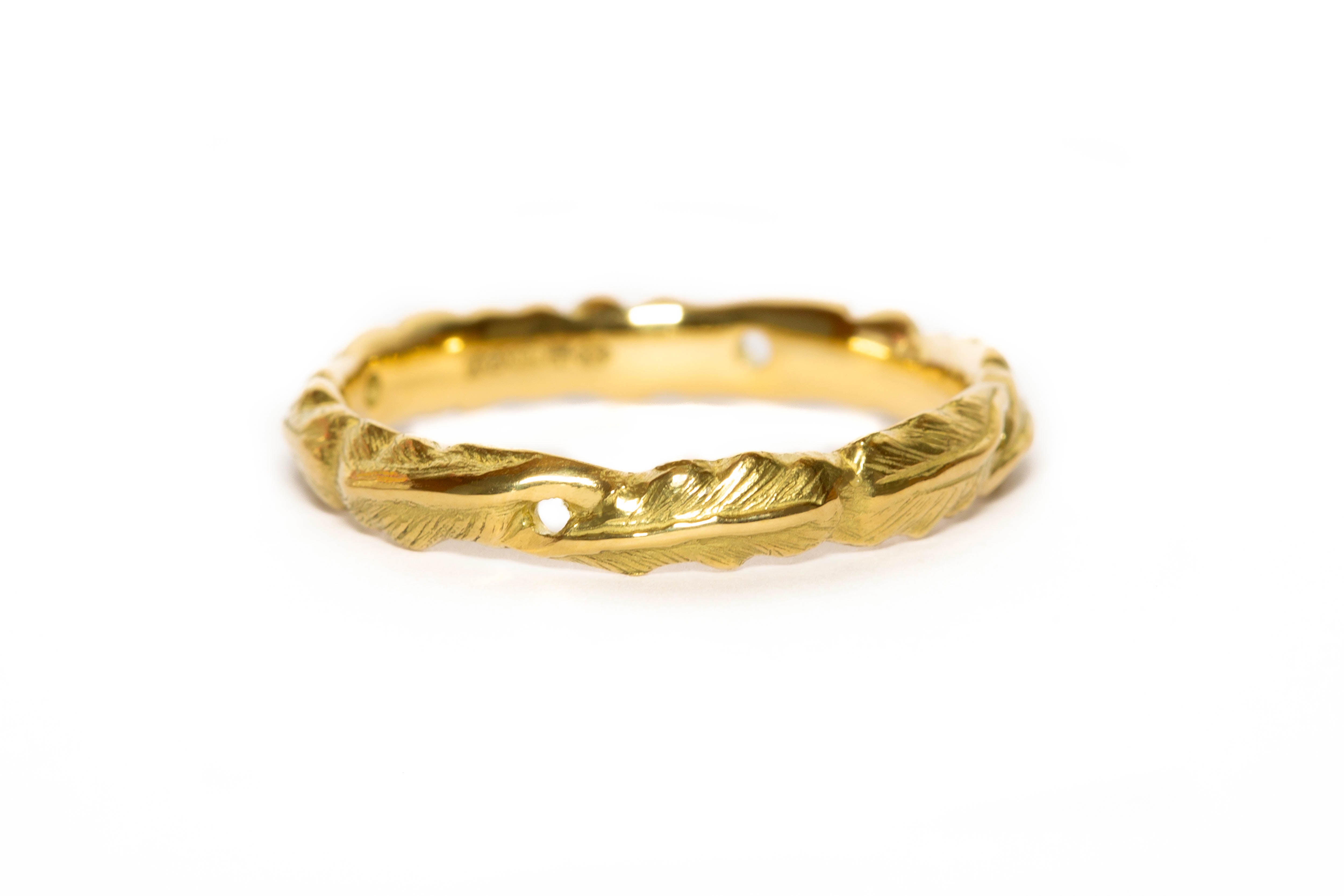 Oak Leaves Wedding Ring