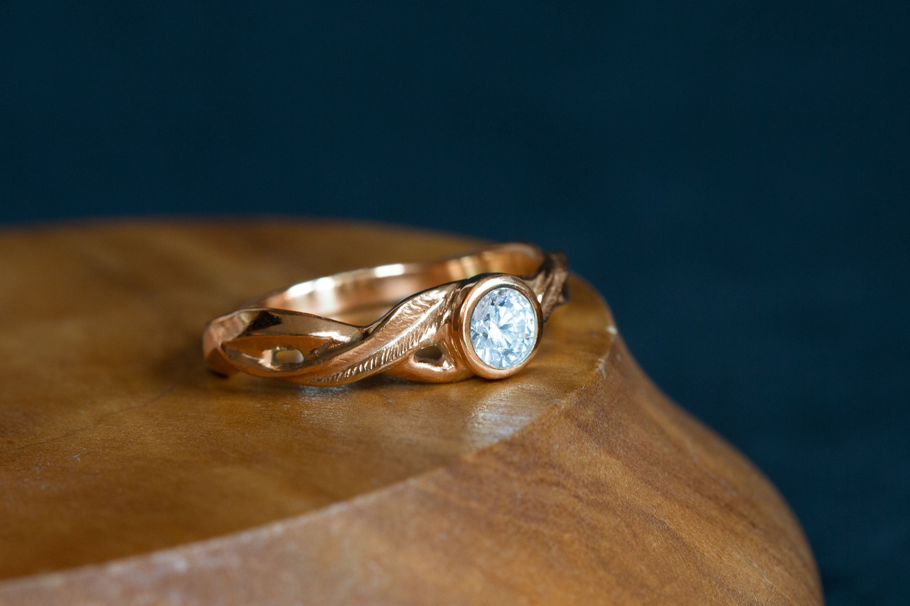 Willow Leaves Engagement Ring